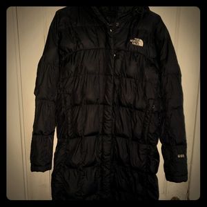 North face long puffer coat